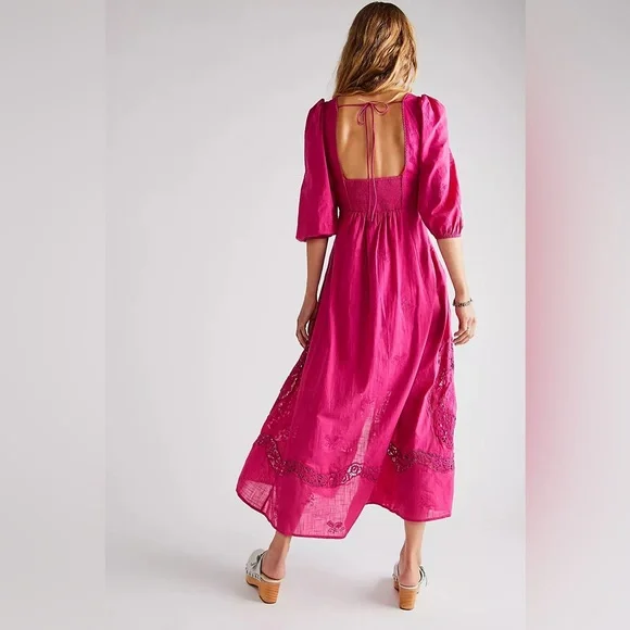 NWT Free People Lisa Lace Midi Dress - Picture 9 of 13